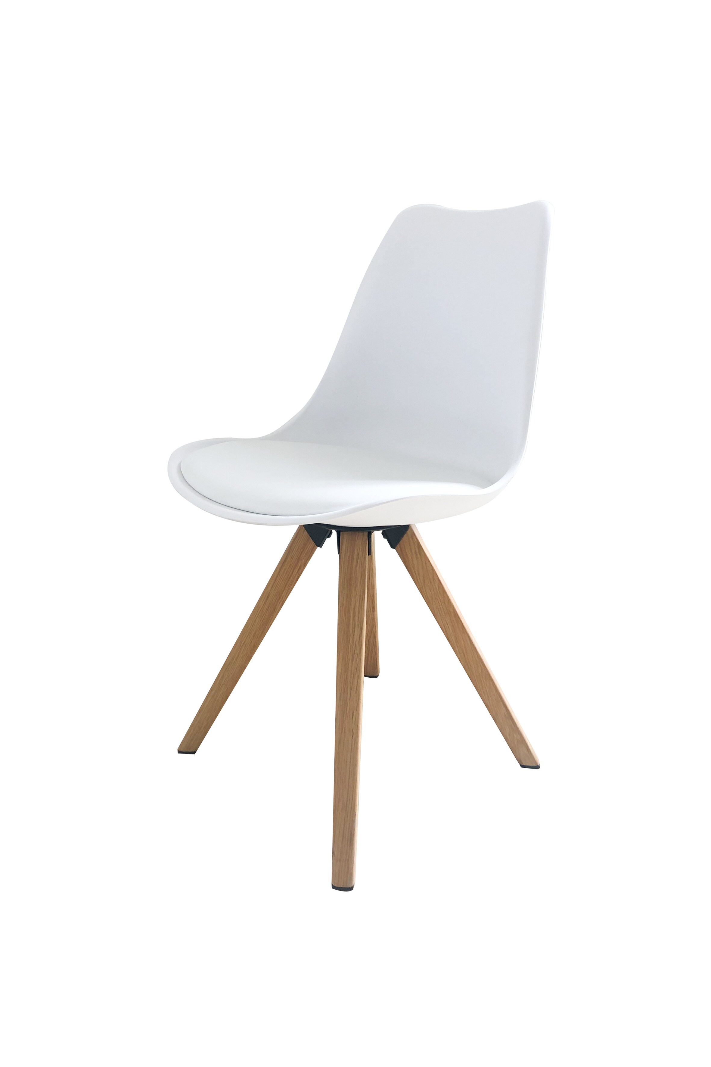 byLIVING Esszimmerstuhl KIRA, 2-er Set, Kunstleder weiß, Gestell Eiche-Optik