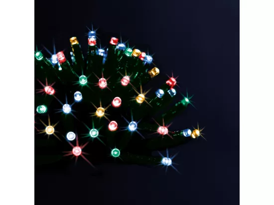Guirlande lumineuse solaire 200 LED Multicolore 20 Mètres et 8 jeux de lumière