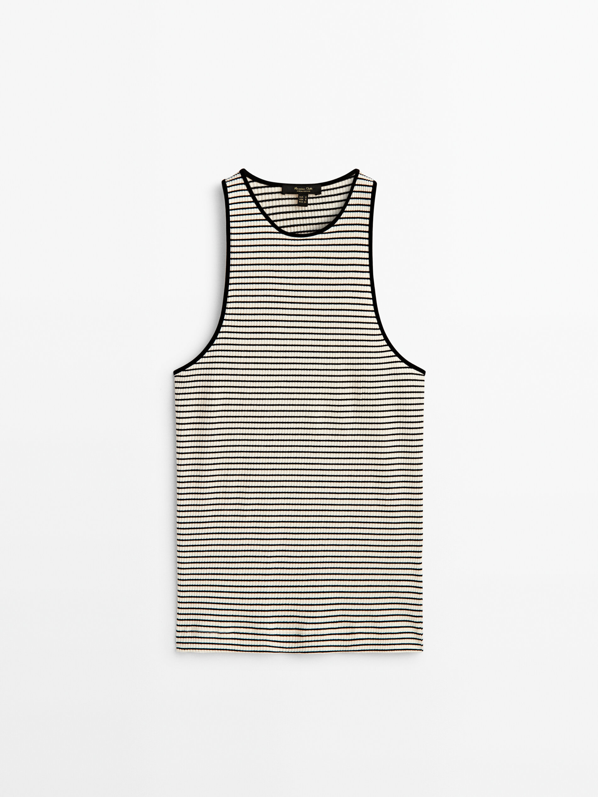 Camiseta rayas algodón sin mangas - RAW