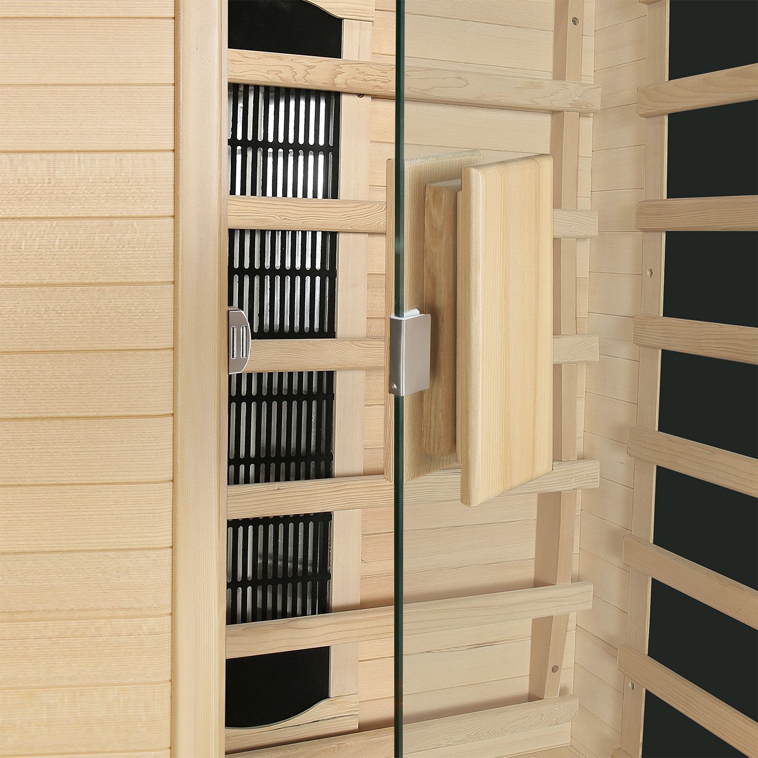 Artsauna Infrarotkabine Oslo mit Triplex-Heizsystem | 2 Personen | Hemlock Holz | 120 x 100 cm