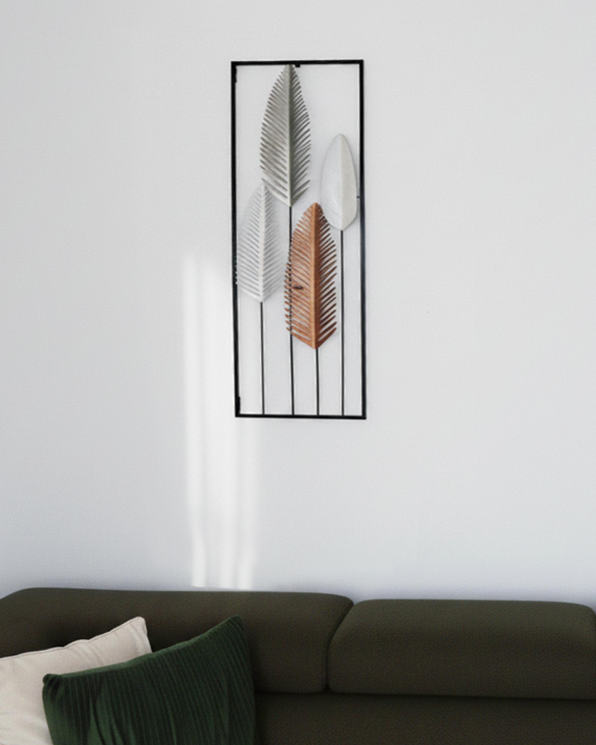Wanddecoratie Blad NIOBIUM Metaal 90 cm Zilver