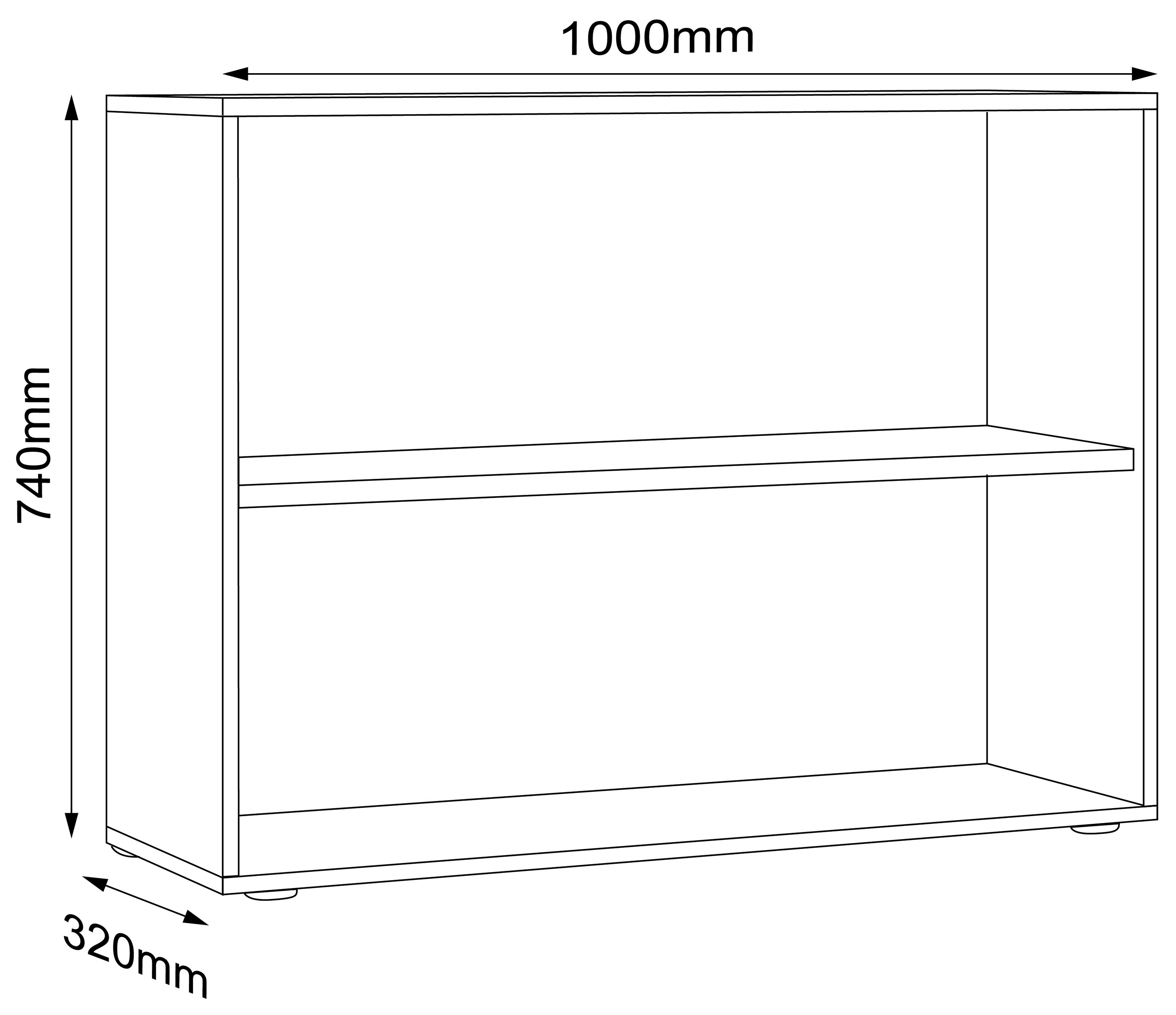 VCM Holz Büro Stand Regal Bücher Ordner Aktenregal Ordnerregal Bücherregal Salia 2fach B. 100 cm