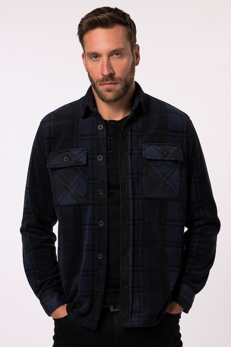 JP 1880 Fleece-Karohemd, Workwear, Langarm, Kentkragen, Modern Fit, bis 8 XL