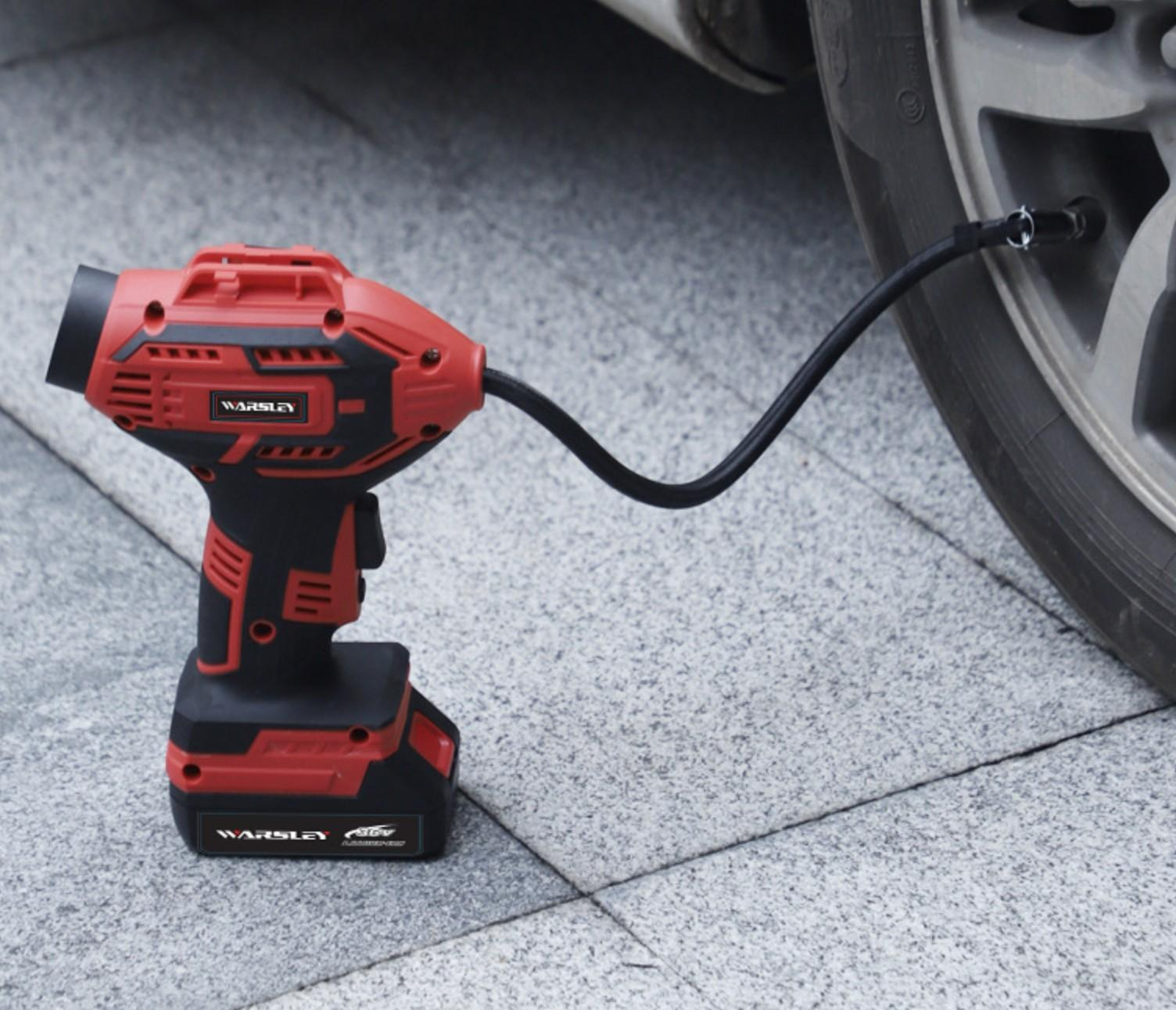 (150PSI) 20V Wiederaufladbare Autoreifen Luftpumpe (11A / 2500mAh) Kabelloser Mini Kompressor Vollautomatisch mit Koffer