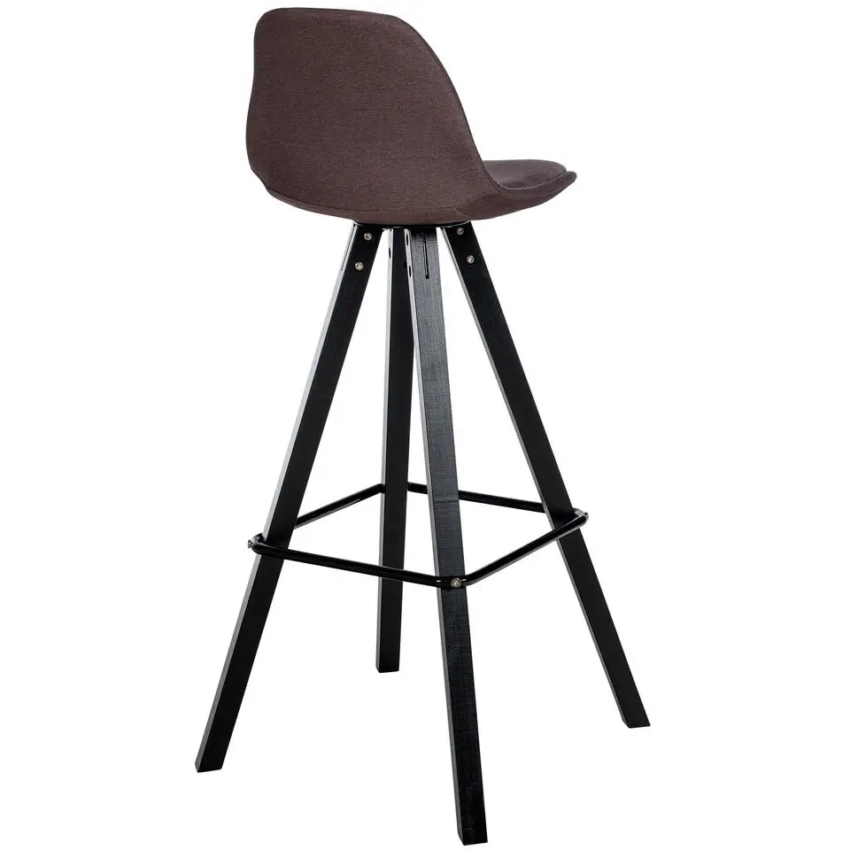 CLP Barkruk Corbin zwart Frame - Stof - bruin
