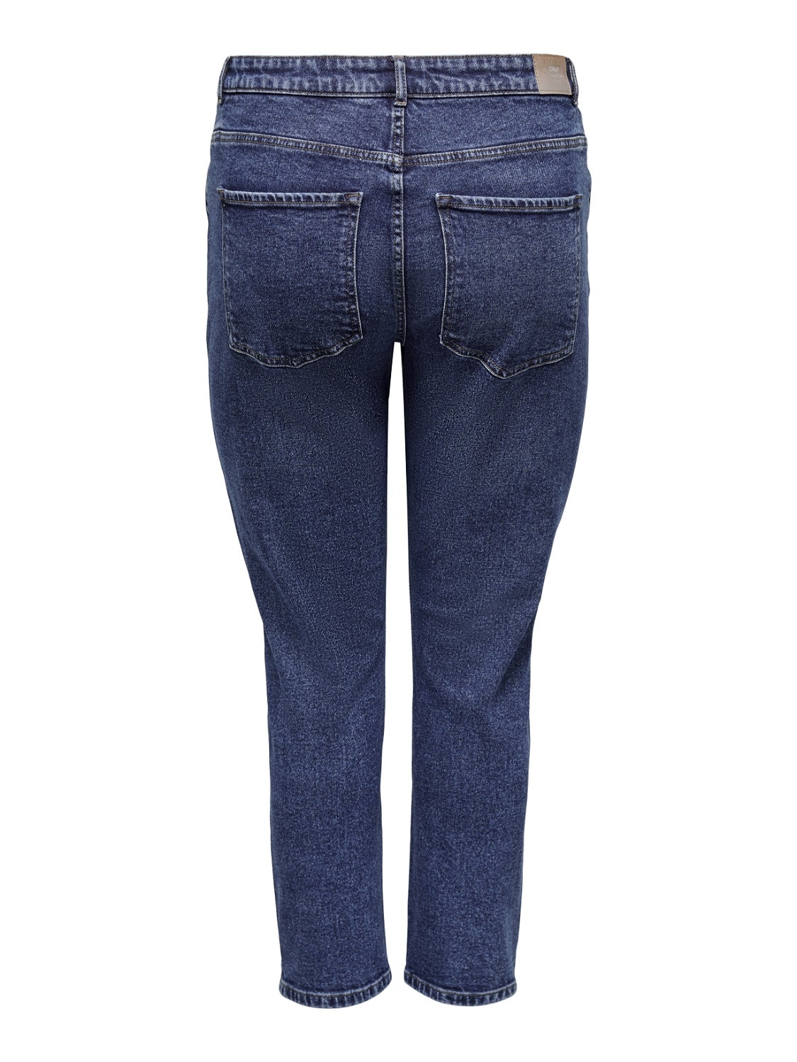 CARENEDA Hohe Taille Gerade geschnitten Jeans Light Medium Blue Denim