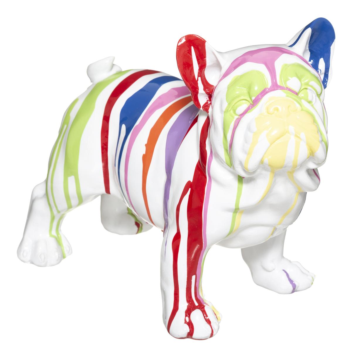 CHIEN RESINE TRASH D.34X18X26 BLANC