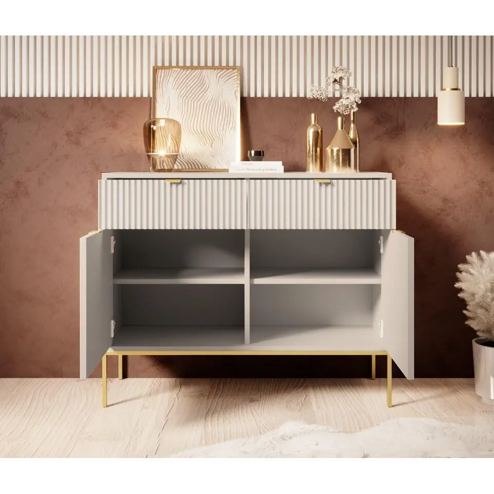 Meubella - Dressoir Navil 2 - Beige - 104 cm