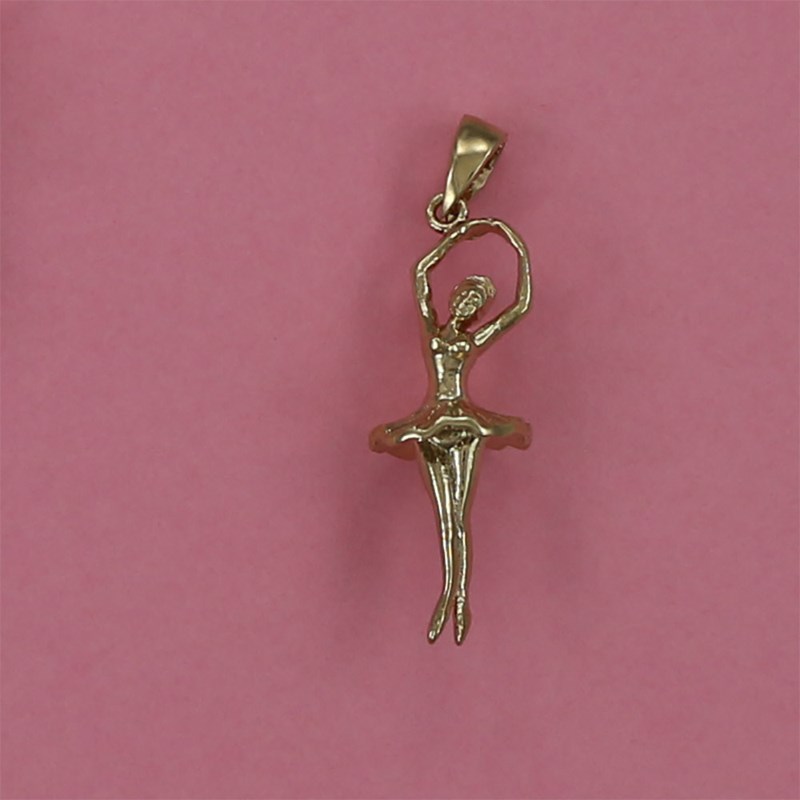 Pendentif danseuse bras en couronne - Plaqué or