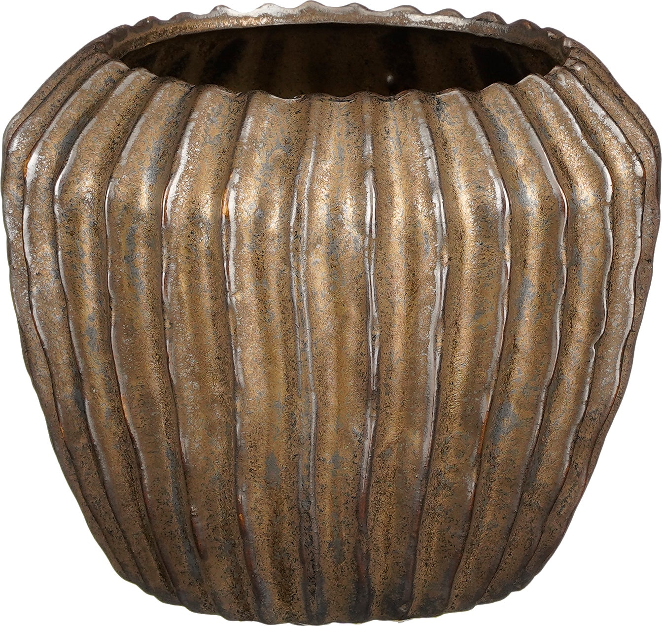 Mica Decorations bloempot Noma brons D 16,5 H 14 cm
