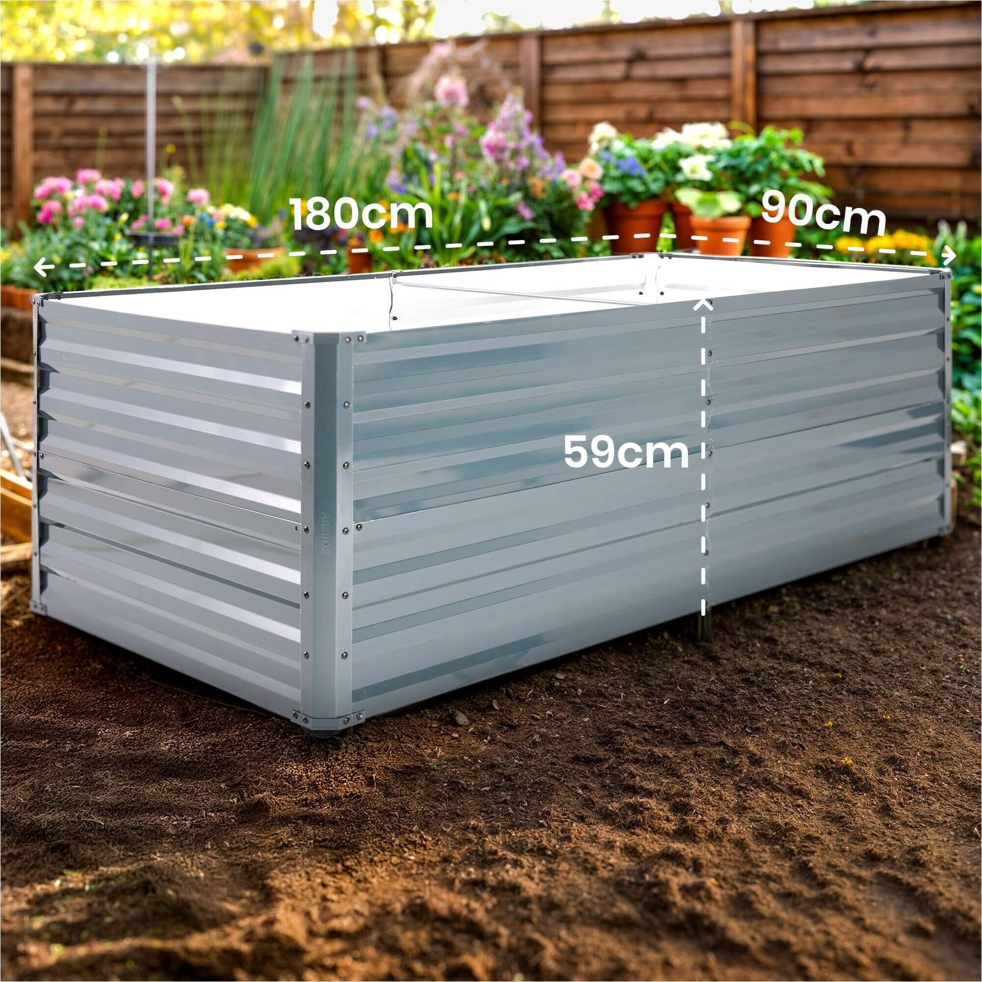 Metall Hochbeet 180 x 90 x 59 cm