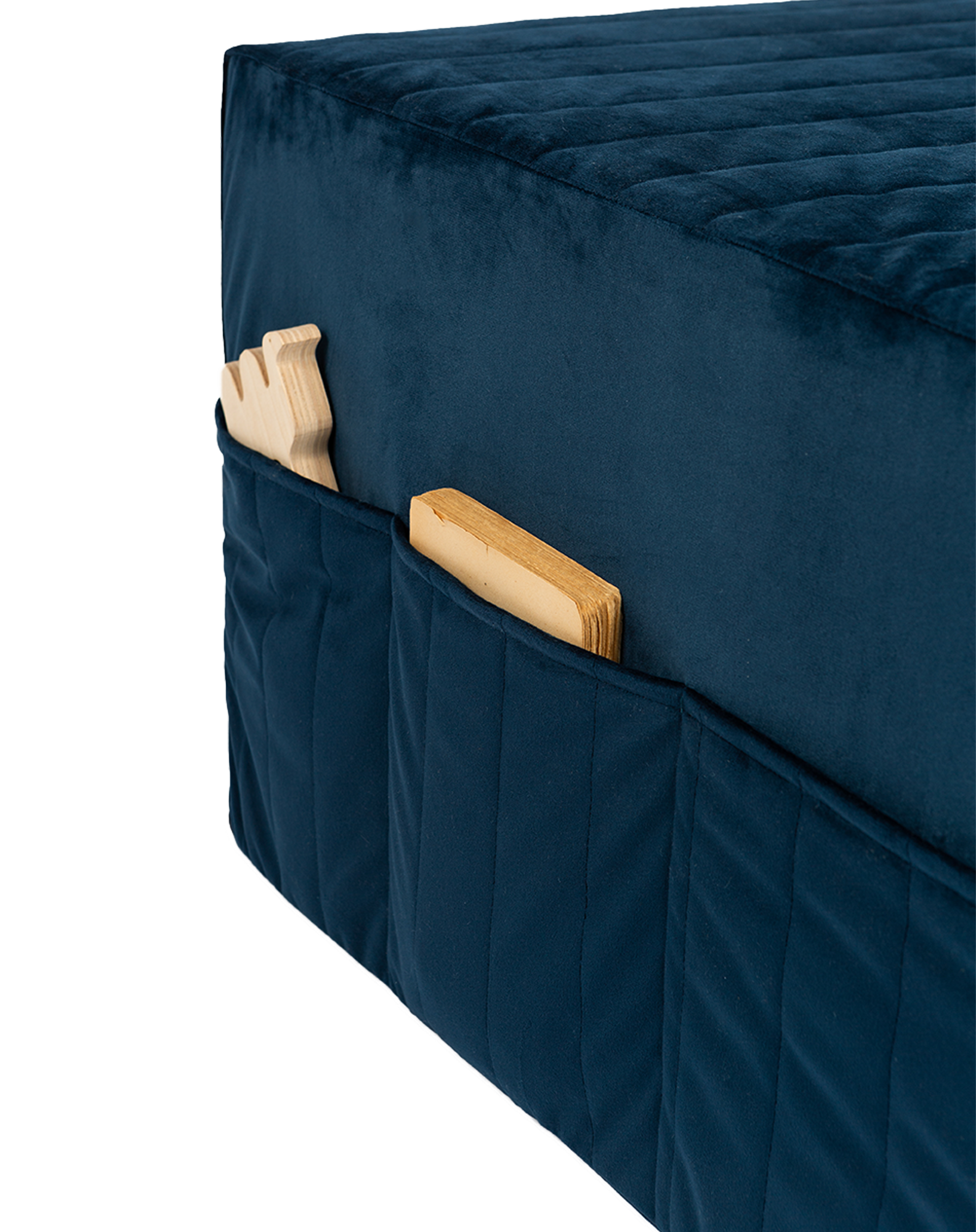 Lit d'appoint pliable eco-velours | Bleu
