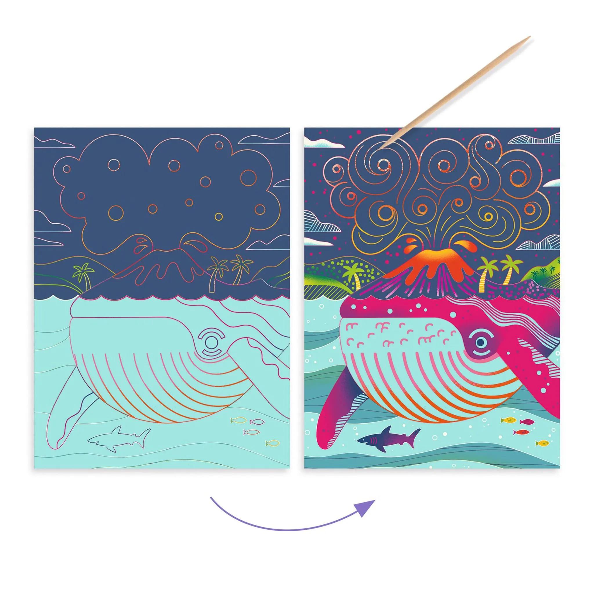 Djeco Cartes à gratter - Dessus-Dessous