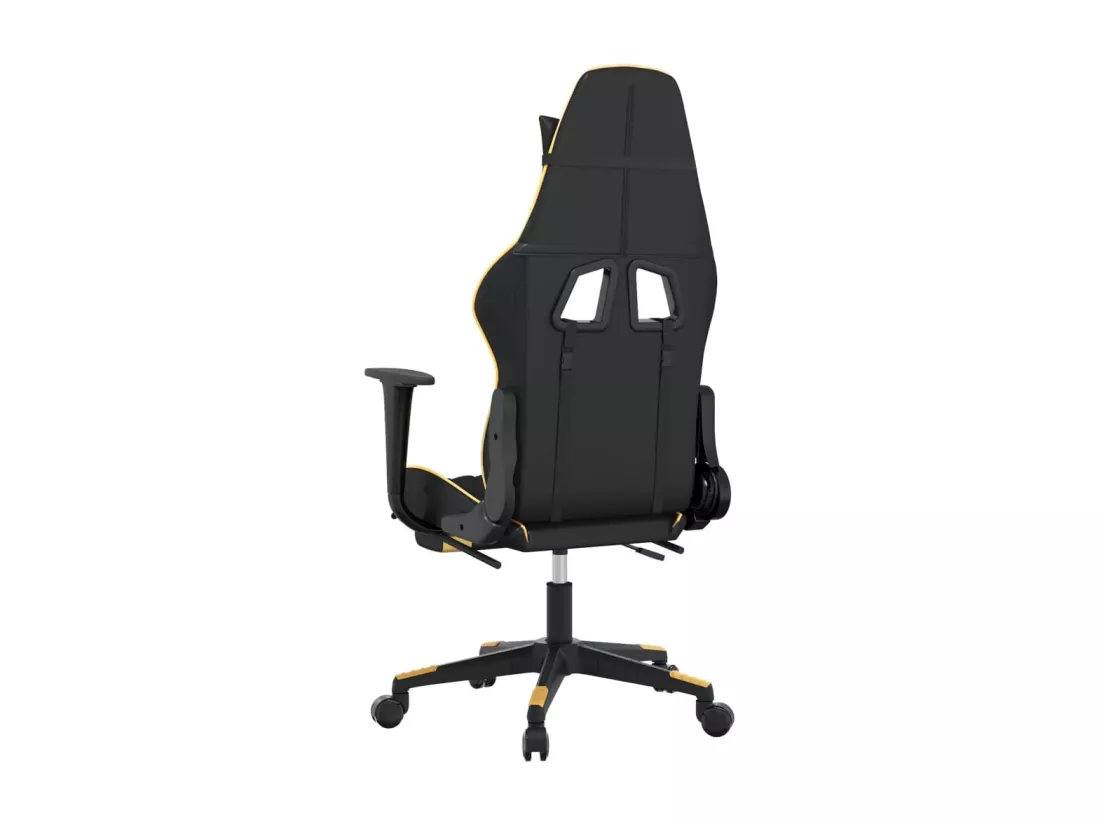 Chaise de jeu de massage avec repose-pied Noir&Doré Similicuir