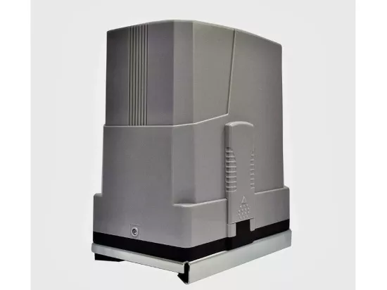 Portail électrique coulissant aluminium semi plein à motifs L416 x H180 cm anthracite GREGOR