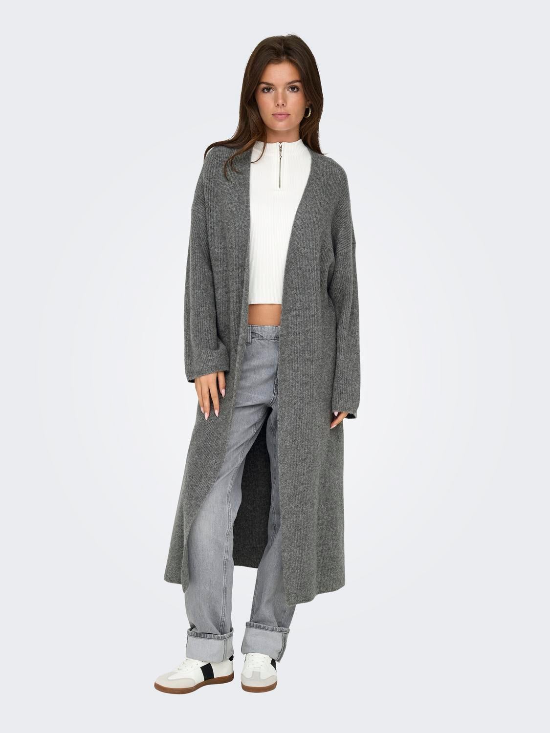 ONLALPHA Strickjacke Medium Grey Melange