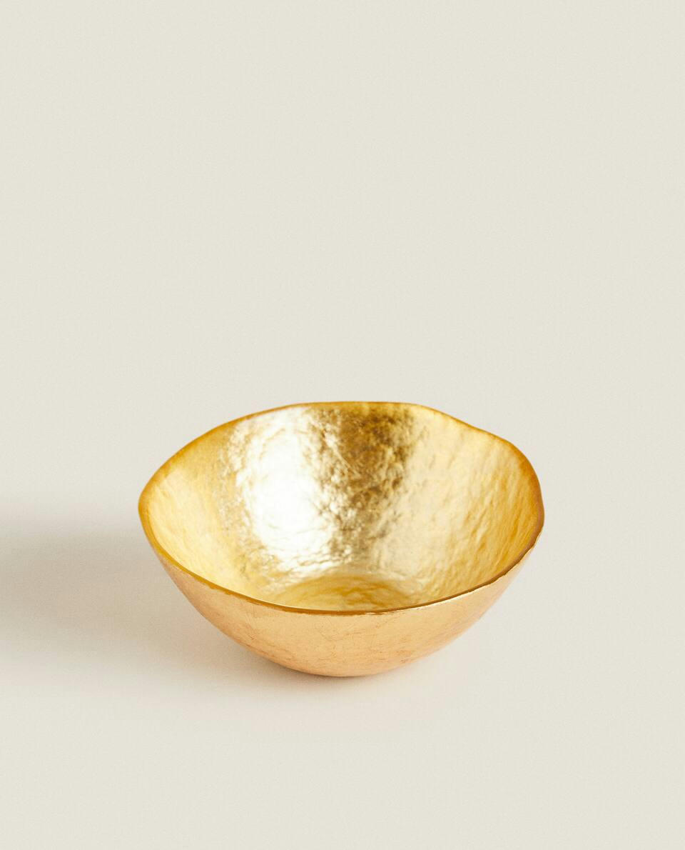 TIGELA DE VIDRO DOURADO