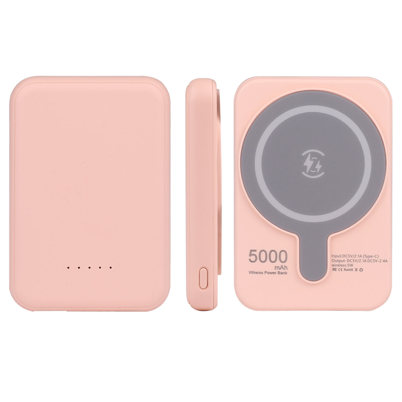 Onamaste Batterie externe 5000 mah magsafe rose