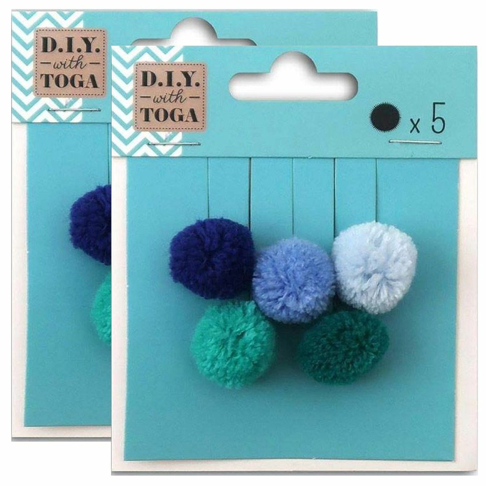 10 pompons ronds en laine 2 cm - hiver