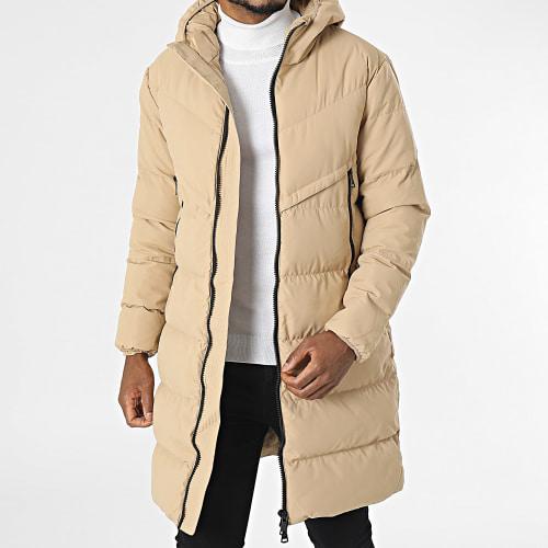 Doudoune Capuche Longue Beige