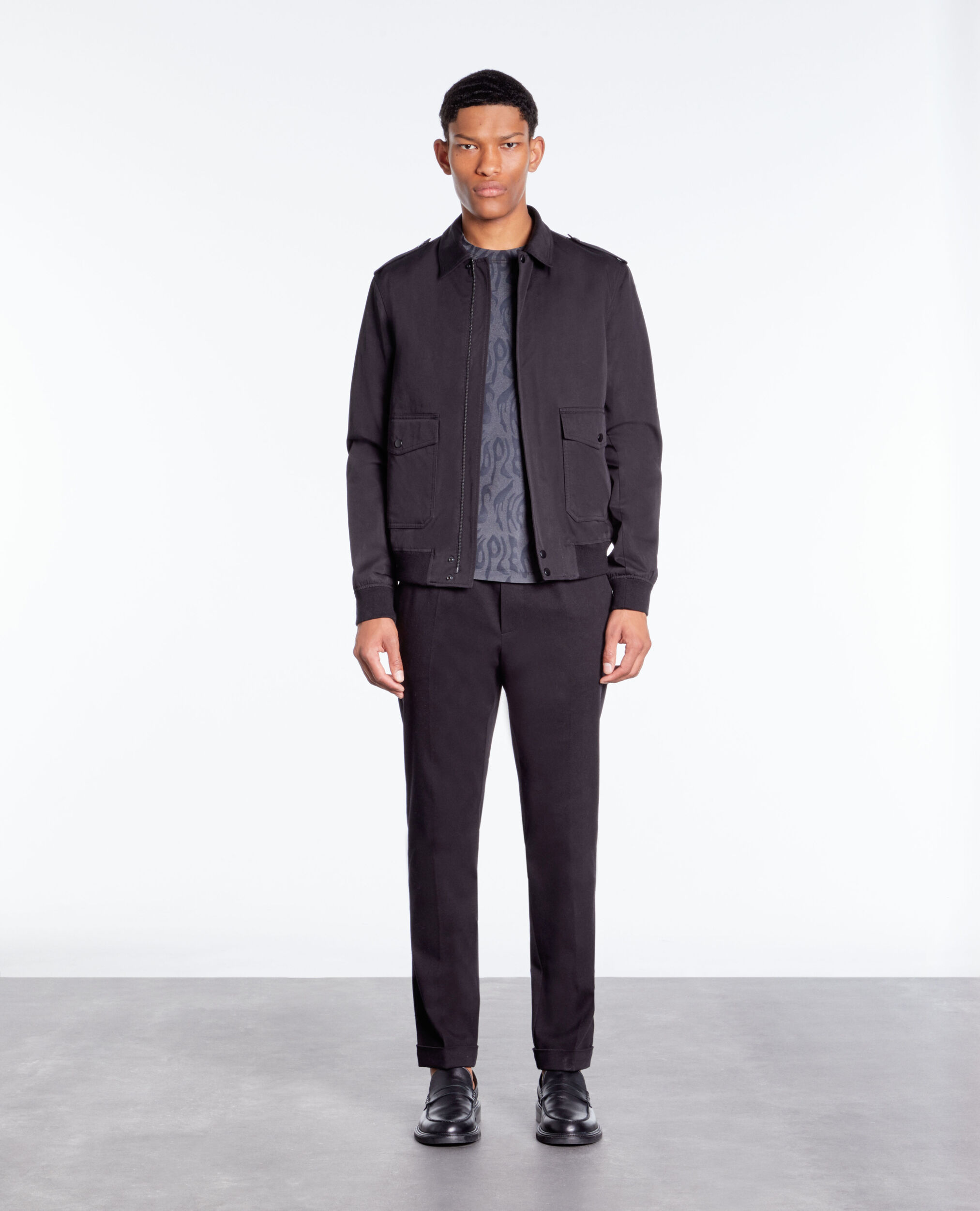 Blouson noir en coton