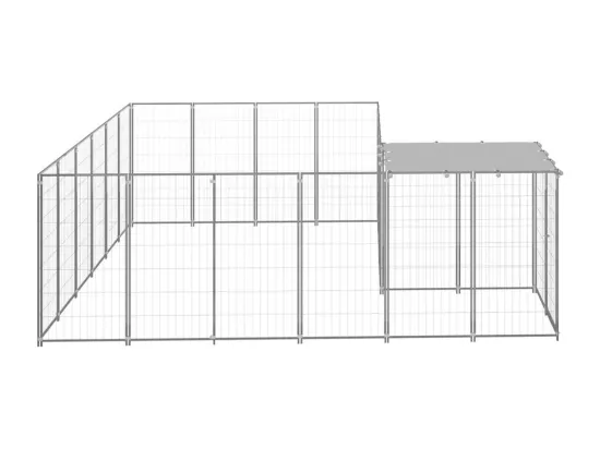 Chenil extérieur cage enclos argenté 330 x 330 x 110 cm 02_0000304