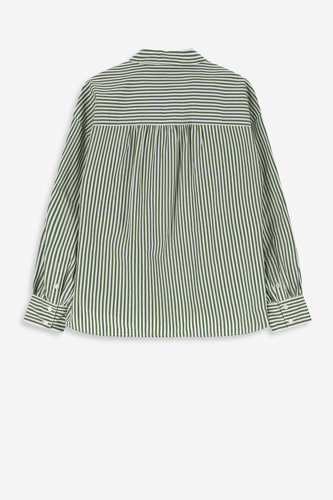 Groene gestreepte poplin blouse