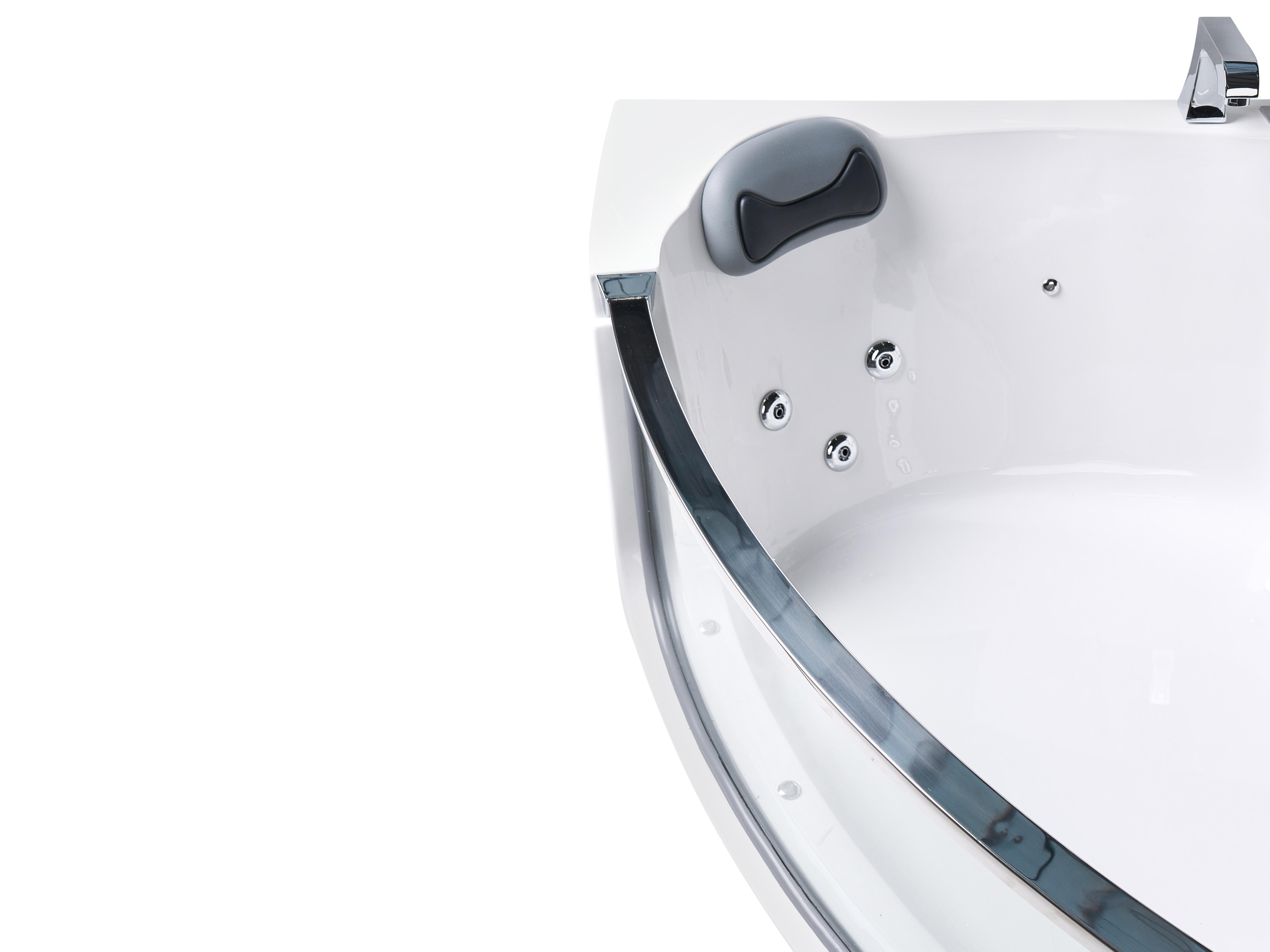 Hoek bubbelbad met LED TAMULA 148 x 66 cm Wit