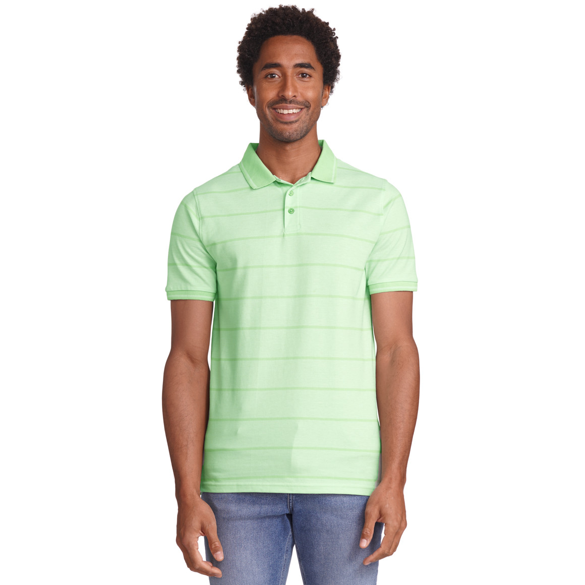 VanVaan Herren Poloshirt mit Streifen hellgrün