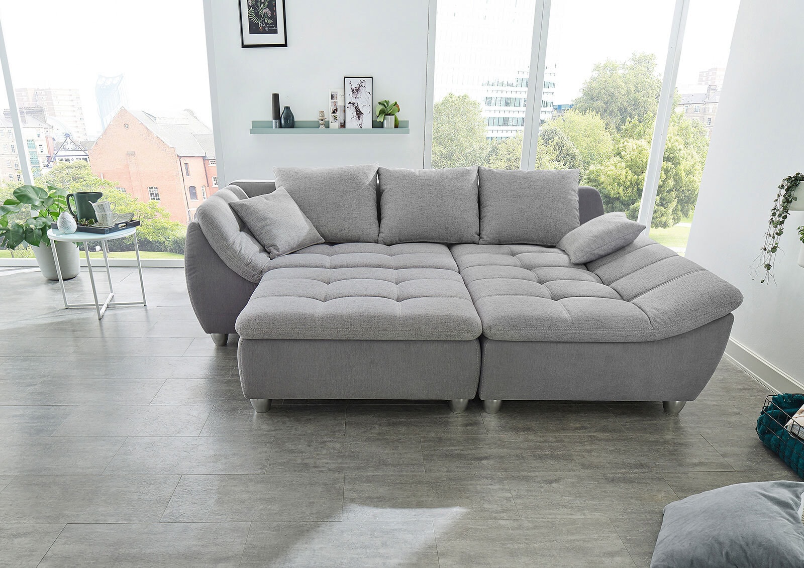 Hocker Genua Grau 103x48x82,5 cm