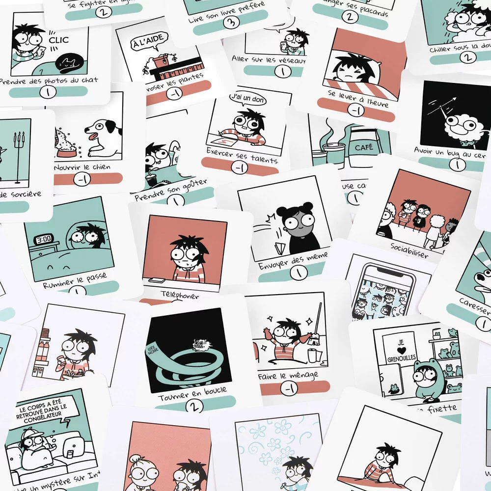 MATTEL GAMES - SARAH’S SCRIBBLES - JEU DE CARTES PROCRASTINA