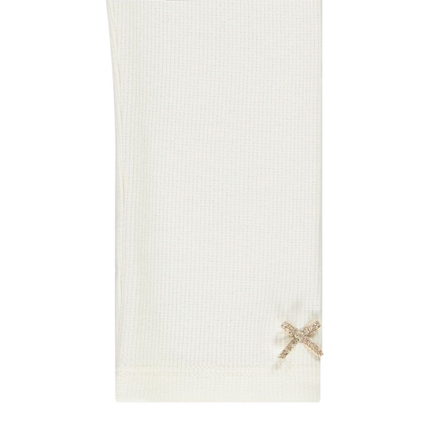 Ensemble tunique en twill imprimé fantaisie et legging en côtes pour bébé fille - Bleu marine