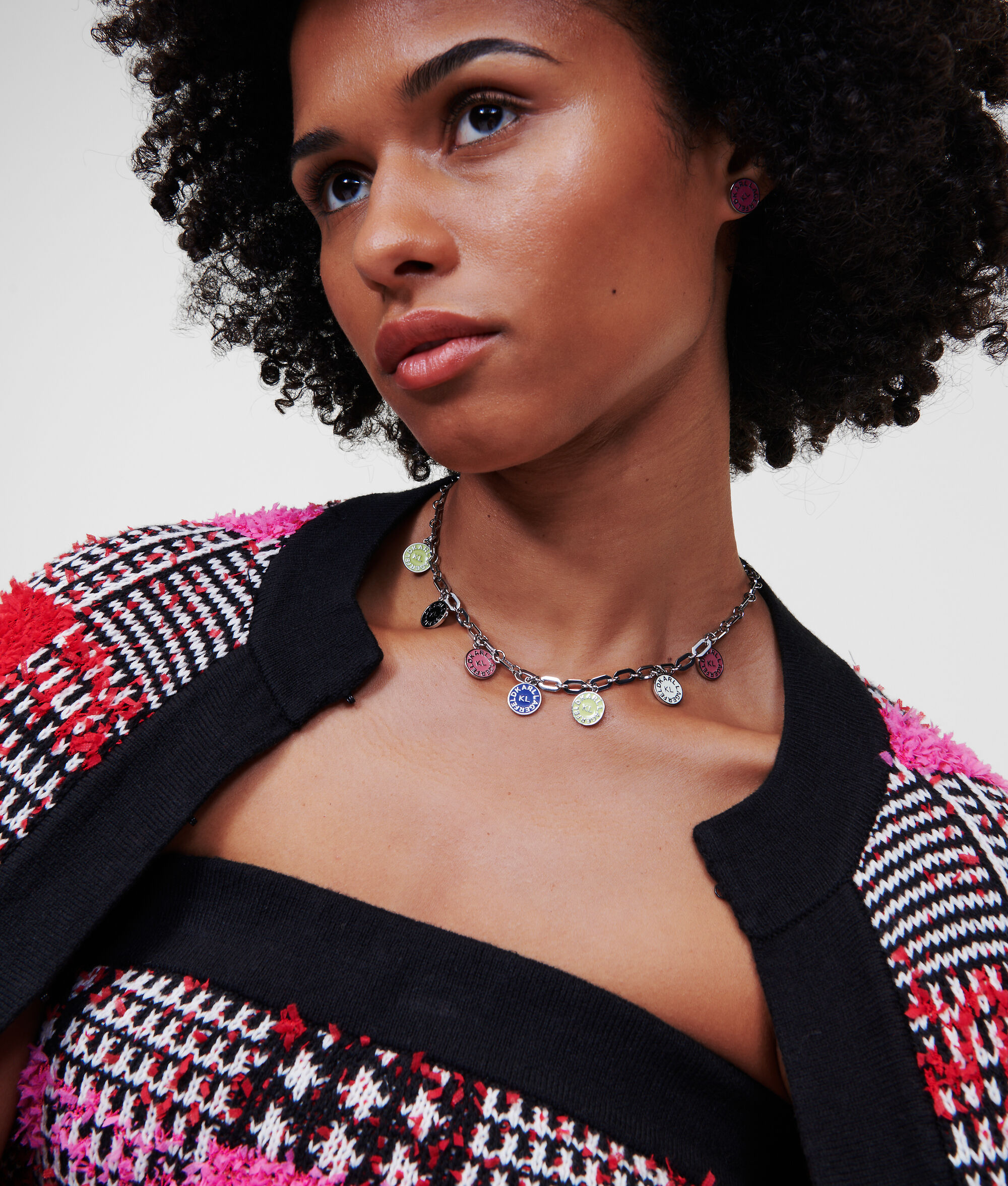 COLLIER À BRELOQUES MULTICOLORES LOGO K/CIRCLE