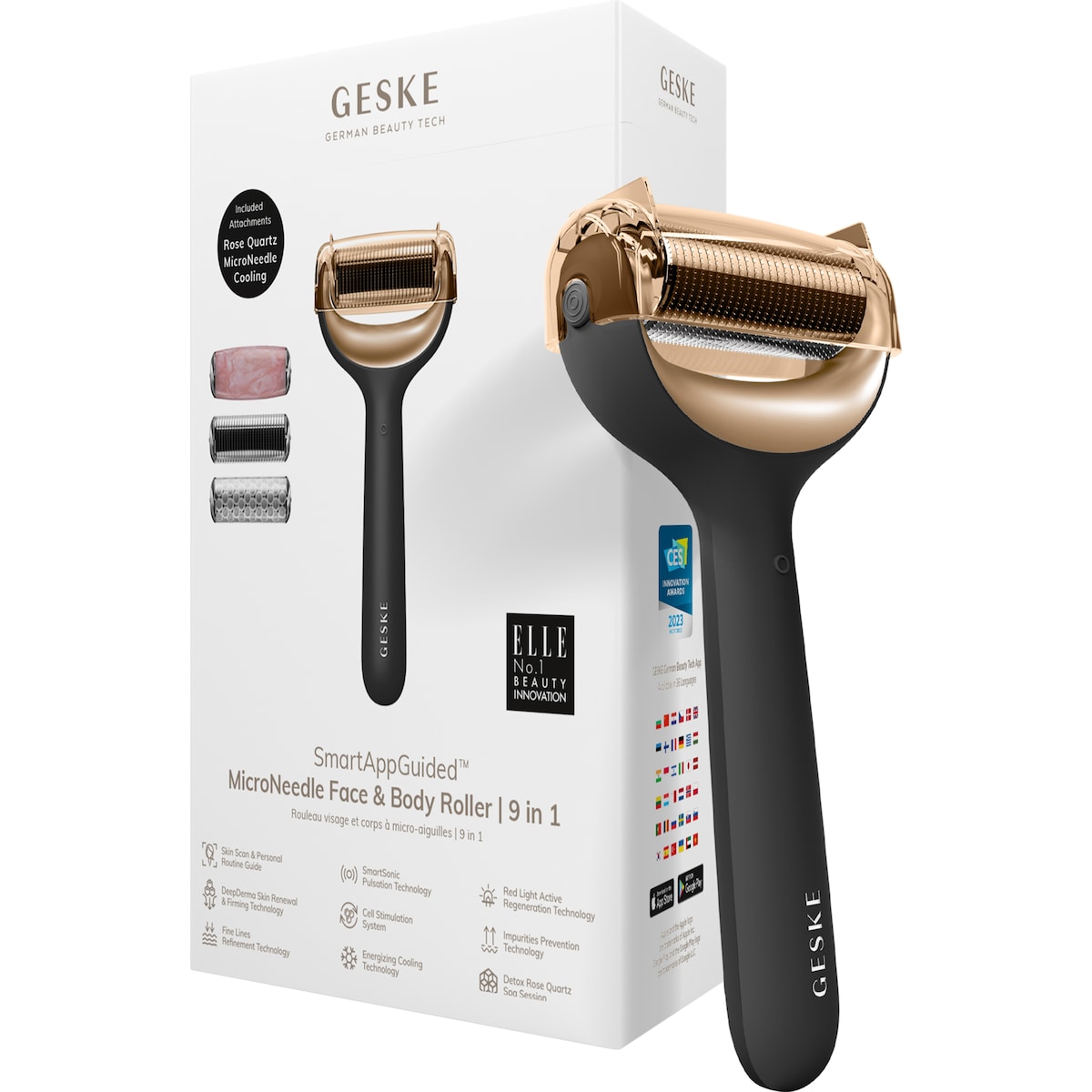 Geske MicroNeedle ansikts- og kroppsruller GK000042GY01 (sort)