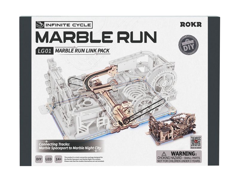 RoboTime Bausatz Link Pack Marble Run 3D-Puzzle aus lasergeschnittenen Holzteilen
