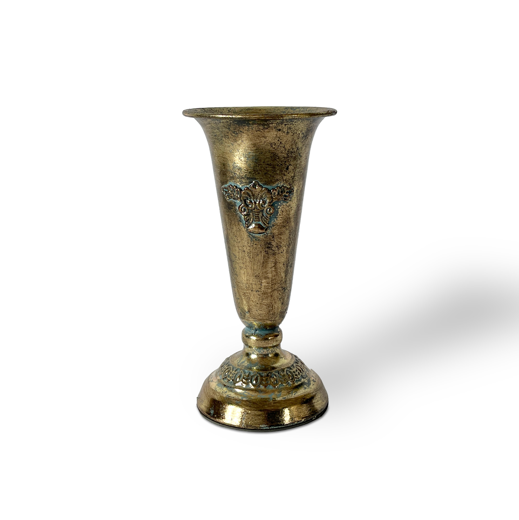 Metallvase 'Camila', antik gold, H 27,5 cm, Ø 13 cm von fischer's lagerhaus