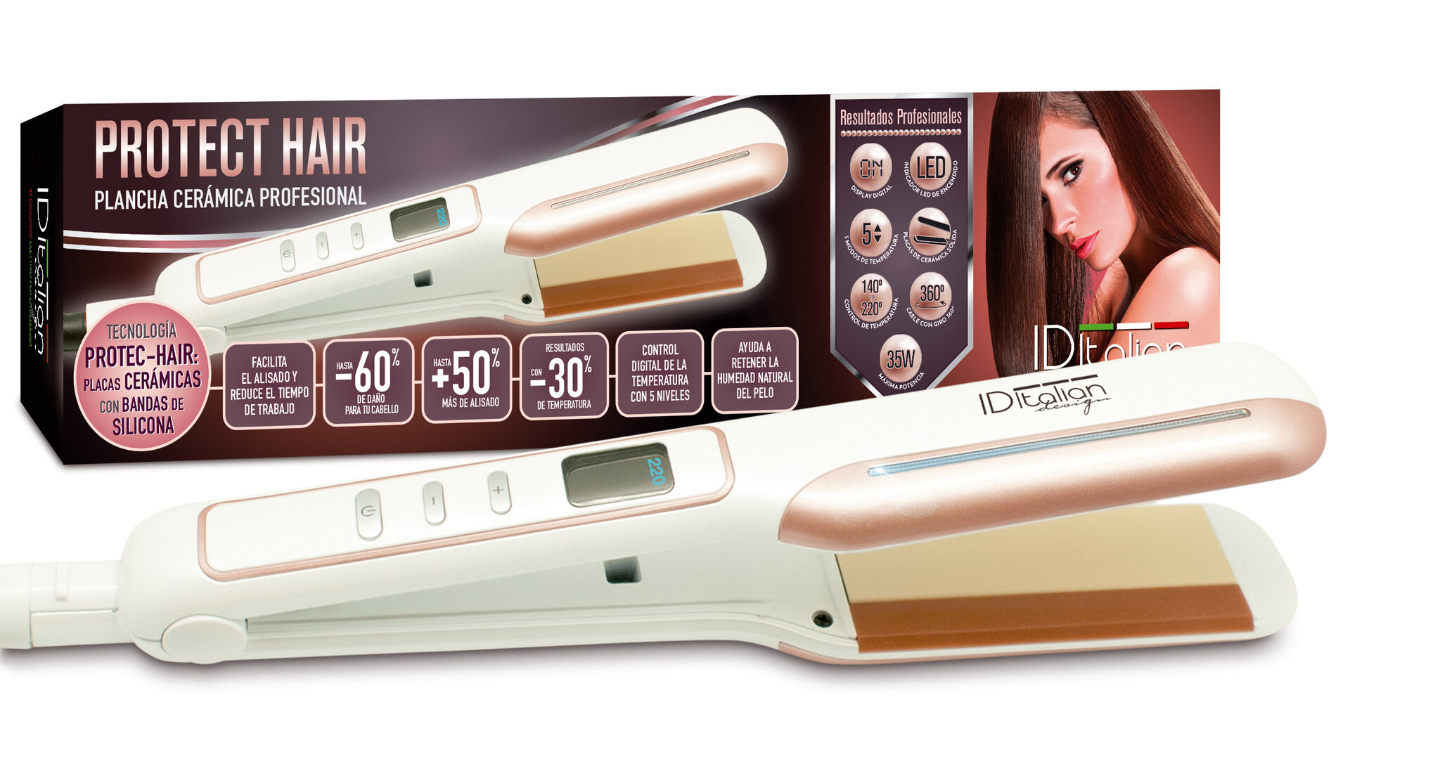 Italian Design Protect Hair Hair straightener