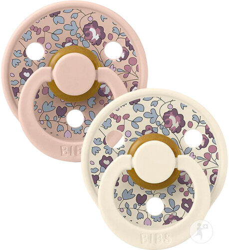 Bibs X Liberty Sucette Latex Rond Taille 2 Bébés 6+ Mois Eloise-Blush Mix 2 Pièces