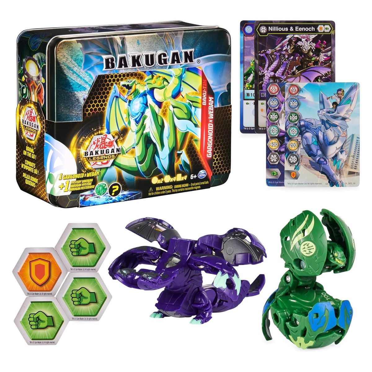 Spin Master 6066256 (20140555) - Bakugan Legends - Wurfbälle, 2er Pack in Aufbewahrungsbox aus Metall
