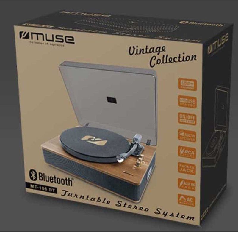 Muse MT-106BT - Stereo Platenspeler - Hout - Bluetooth - Encoding-functie