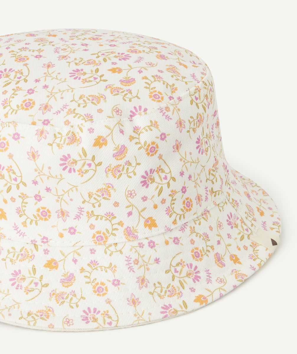 bob bébé fille en coton écru et imprimé floral coloré