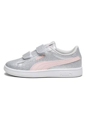 Puma Smash 3.0 Glitz Glam V PS Sneakers, Glacial Gray/Frosty Pink