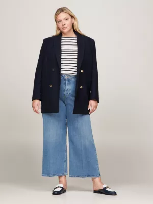 Calça jeans Curve de cintura alta e pernas largas até o tornozelo