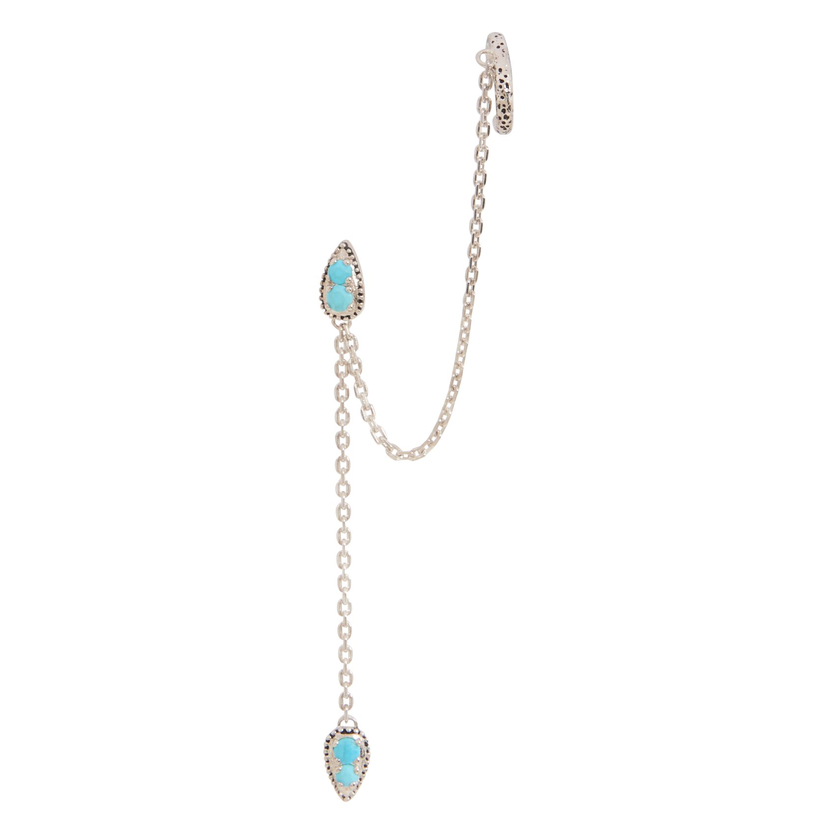 OKAMI - Boucle d'oreille earcuff en argent | Bleu
