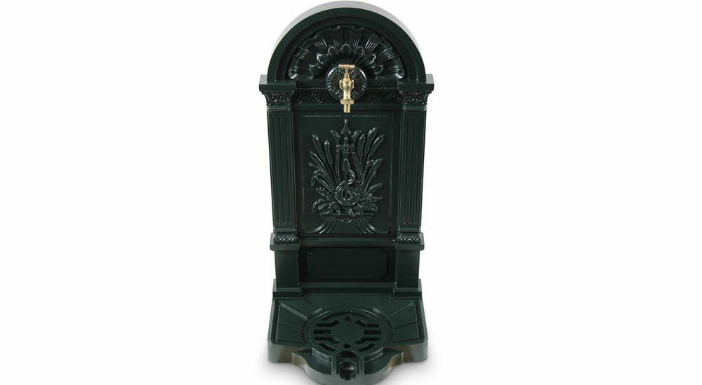 Fontaine de jardin aluminium vert 39x33x73cm