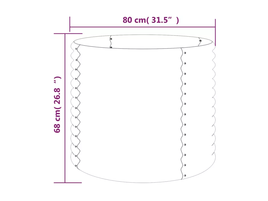 Jardinière de jardin Acier enduit de poudre 80x80x68 cm Marron