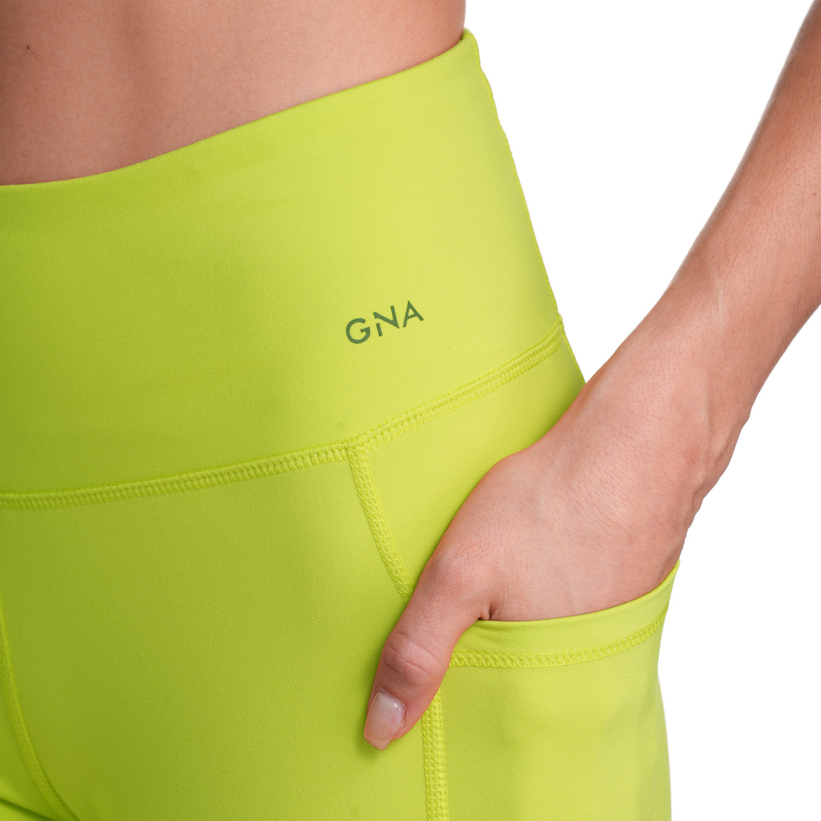 Gina Sports Damen Sport-Leggings mit Taschen limette