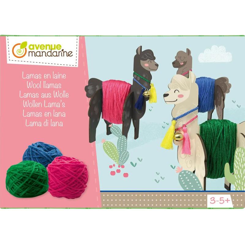 Boîte créative, Lamas en laine - Multicolore