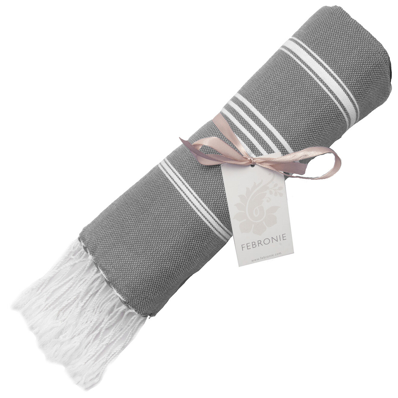 Febronie Fouta Classique Mykonos gris moyen - 100x200 cm