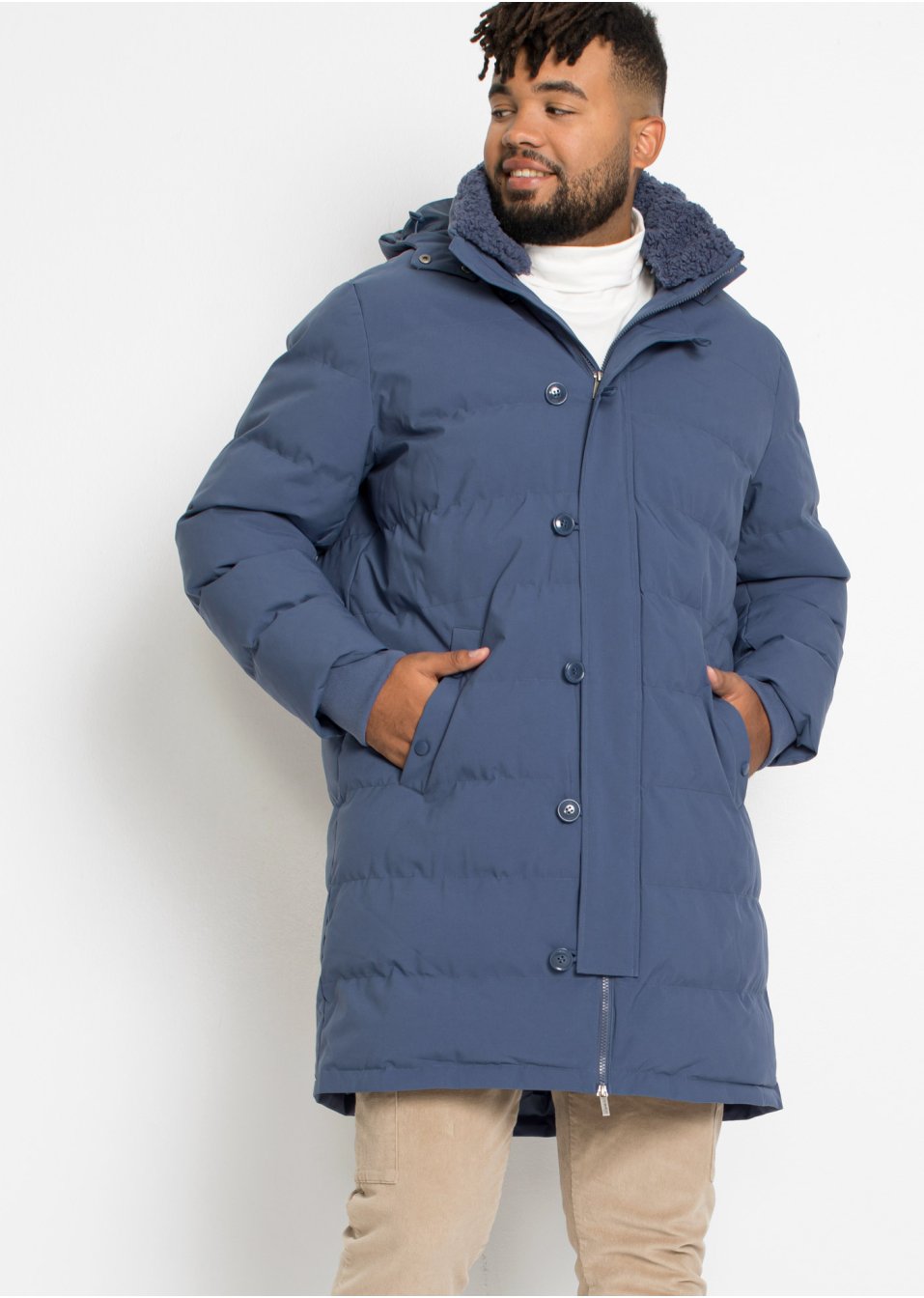 Parka longue à capuche amovible